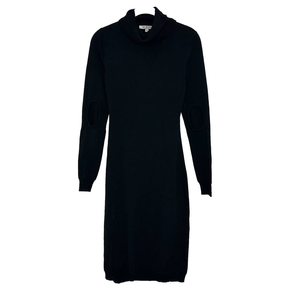 Ali Rose NYC Women’s Turtleneck IV Knit Black Backless Cut Out Dress Size 2 S